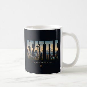 Seattle Washington Space Needle Berg Luchtlijn Koffiemok