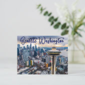 Seattle Washington Space Needle Briefkaart (Staand voorkant)