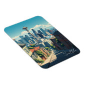Seattle Washington Space Needle Mt Rainier Magneet (Rechterzijde)