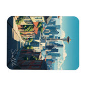 Seattle Washington Space Needle Mt Rainier Magneet (Horizontaal)