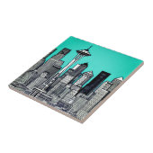 Seattle Washington stadsgezicht in zwart-wit Tegeltje (Zijkant)