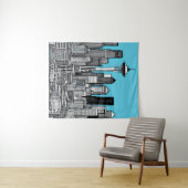 Seattle Washington stadsgezicht in zwart-wit Wandkleed (In Situ (horizontaal))