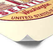 Seattle Washington Stadssilhouet Embleem Poster (Hoek)