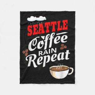 Seattle Washington State Koffiedrinker Regen Fleece Deken