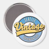 Seattle Washington State retro logo. Magneet (Voorkant / Achterkant)