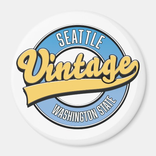 Seattle Washington State retro logo. Magneet (Voorkant)