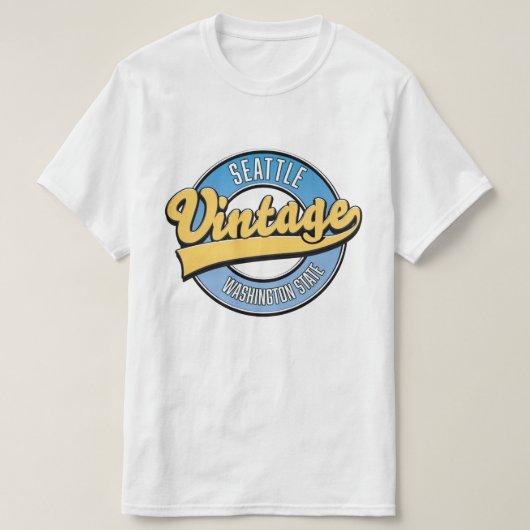 Seattle Washington State retro logo. T-shirt (Design voorkant)
