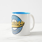 Seattle Washington State retro logo. Tweekleurige Koffiemok (Voorkant rechts)