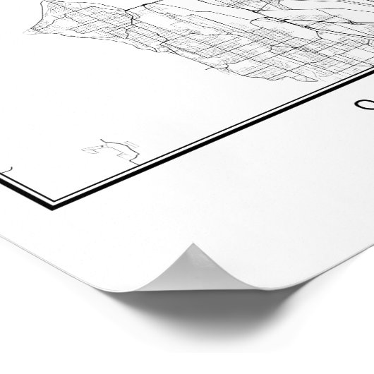 Seattle Washington Street Map Poster (Hoek)