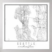 Seattle Washington Street Map Poster (Voorkant)