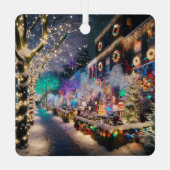 Seattle, Washington tijdens de kerstdagen Metalen Ornament (Achterkant)