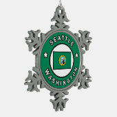 Seattle Washington Tin Sneeuwvlok Ornament (Links)