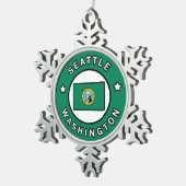 Seattle Washington Tin Sneeuwvlok Ornament (Rechts)