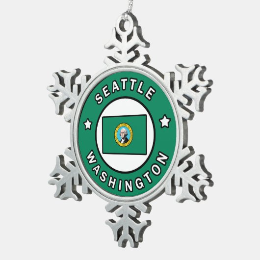 Seattle Washington Tin Sneeuwvlok Ornament (Rechts)