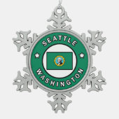 Seattle Washington Tin Sneeuwvlok Ornament (Voorkant)