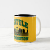 Seattle, Washington Tweekleurige Koffiemok (Voorkant rechts)