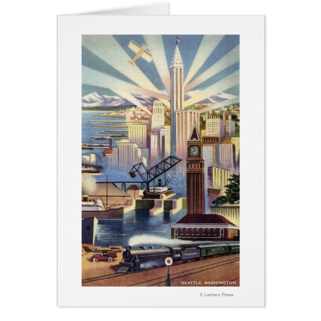 Seattle, Washington - Uitzicht van de stad (Voorkant)