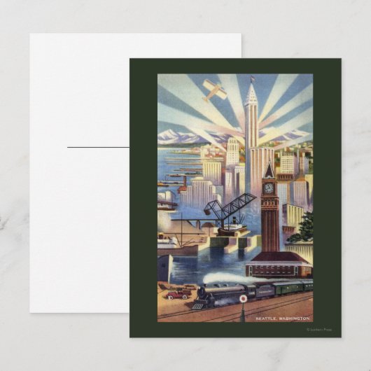 Seattle, Washington - Uitzicht van de stad Briefkaart (Voorkant / Achterkant)