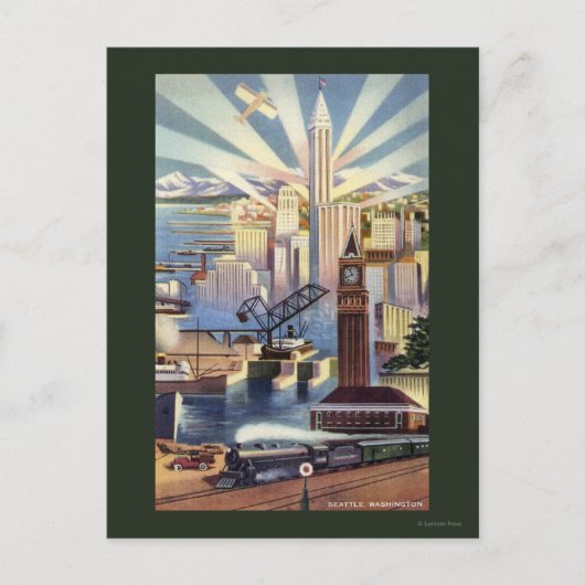 Seattle, Washington - Uitzicht van de stad Briefkaart (Voorkant)