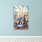 Seattle, Washington - Uitzicht van de stad Canvas Afdruk (Insitu (Houten vloer))