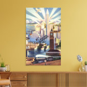 Seattle, Washington - Uitzicht van de stad Canvas Afdruk (Insitu (Woonkamer))