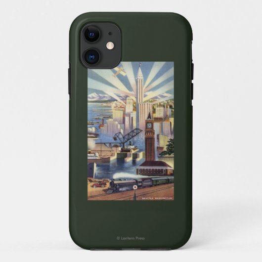 Seattle, Washington - Uitzicht van de stad Case-Mate iPhone Case (Achterkant)
