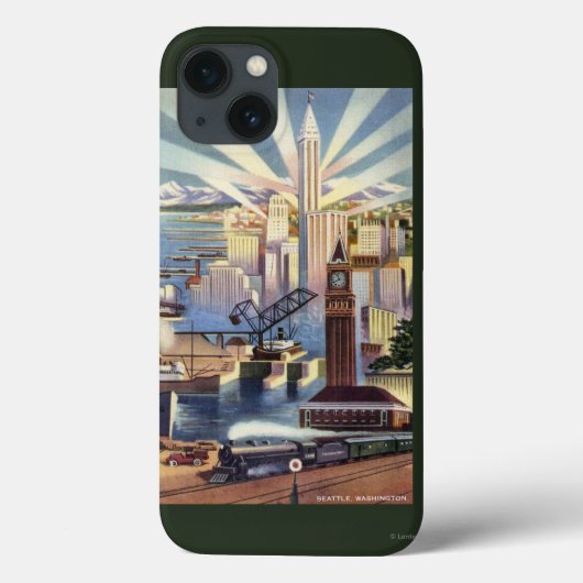 Seattle, Washington - Uitzicht van de stad Case-Mate iPhone Case (Achterkant)