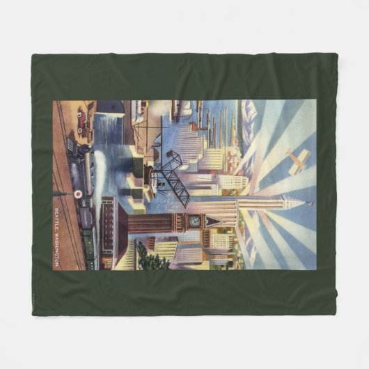 Seattle, Washington - Uitzicht van de stad Fleece Deken (Voorkant (Horizontaal))