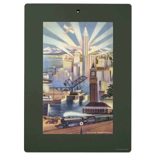 Seattle, Washington - Uitzicht van de stad Klembord (Achterkant)