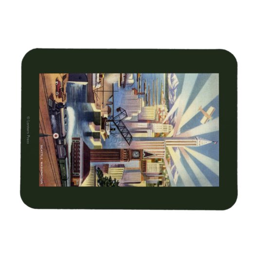 Seattle, Washington - Uitzicht van de stad Magneet (Horizontaal)