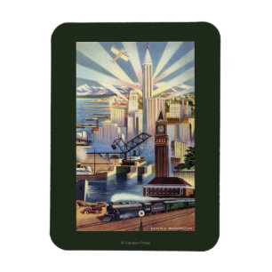 Seattle, Washington - Uitzicht van de stad Magneet