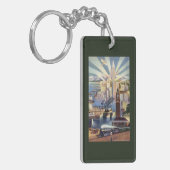 Seattle, Washington - Uitzicht van de stad Sleutelhanger (Voorkant Links)