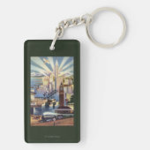 Seattle, Washington - Uitzicht van de stad Sleutelhanger (achterkant)