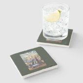 Seattle, Washington - Uitzicht van de stad Stenen Onderzetter (Zijkant)