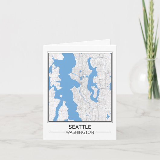 Seattle Washington USA Travel City Map Kaart (Voorkant)