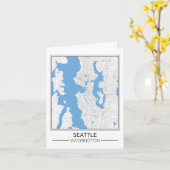 Seattle Washington USA Travel City Map Kaart (Gele Bloem)