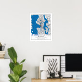 Seattle Washington USA Travel City Map Poster (Thuiskantoor)