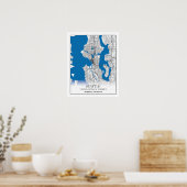 Seattle Washington USA Travel City Map Poster (Keuken)
