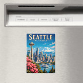 ☕ Seattle Washington Vakantieherinnering Magneet (Insitu (Vaatwasser))