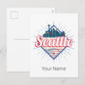 Seattle Washington Verenigde Staten City Skyline V Feestdagenkaart (Voorkant / Achterkant)