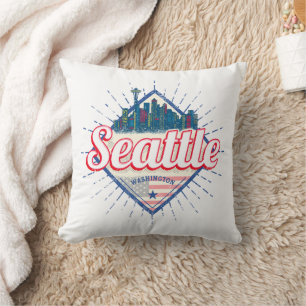 Seattle Washington Verenigde Staten City Skyline V Kussen