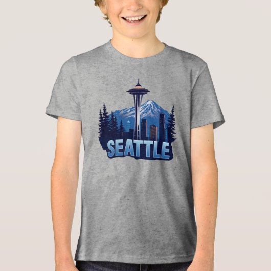 Seattle Washington Verenigde Staten van Amerika Tri-Blend Shirt (Voorkant)
