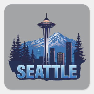Seattle Washington Verenigde Staten van Amerika Vierkante Sticker