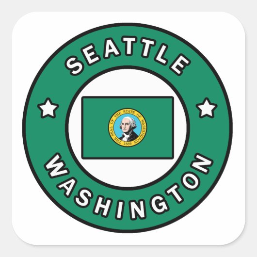 Seattle Washington Vierkante Sticker (Voorkant)