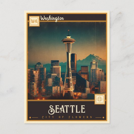 Seattle, Washington| Vintage Ansichtkaart Briefkaart (Voorkant)