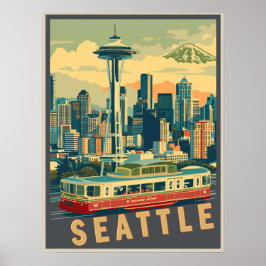 Seattle, Washington Vintage Poster