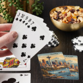 Seattle, Washington Vintage Reis Skyline Pokerkaarten (Insitu)