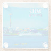 Seattle Washington Vintage Reizen Glazen Onderzetter (Achterkant)