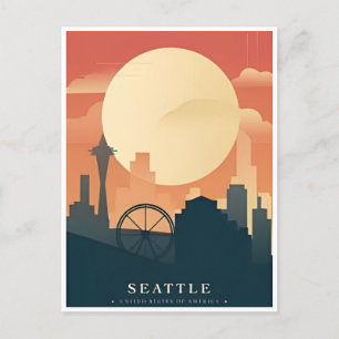 Seattle Washington Vintage Travel America Briefkaart
