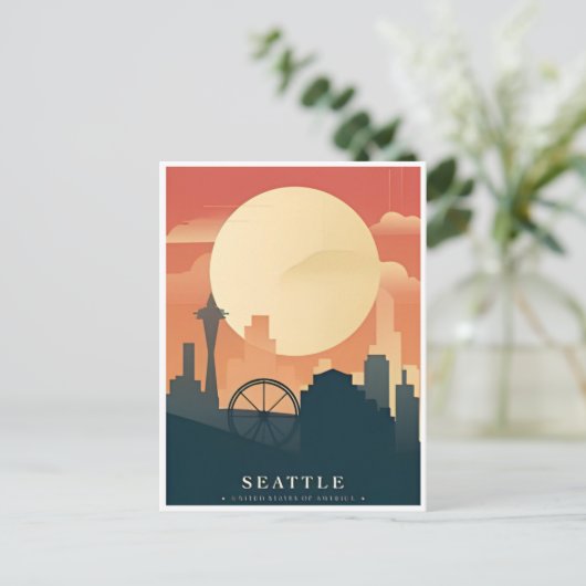 Seattle Washington Vintage Travel America Briefkaart (Staand voorkant)